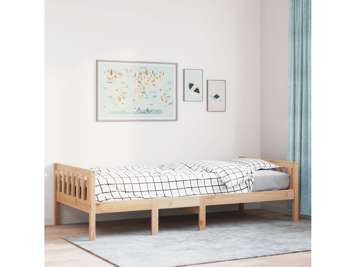 Vidaxl Cama De Criança Sem Colchão 90x200 Cm Madeira De Pinho Maciça