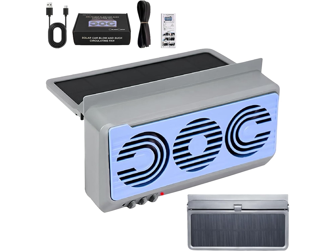 Ventilador Solar Portátil E Silencioso Para Janela De Carro