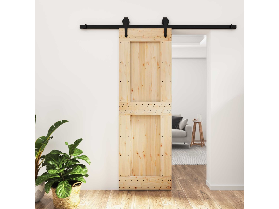 Vidaxl Porta Deslizante Natural E Preto 70 X 210 Cm