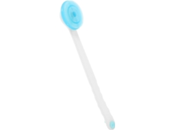Escova De Banho Com Cabeça Giratória 360°, Cabo Longo De Silicone Azul, Fácil De Usar.