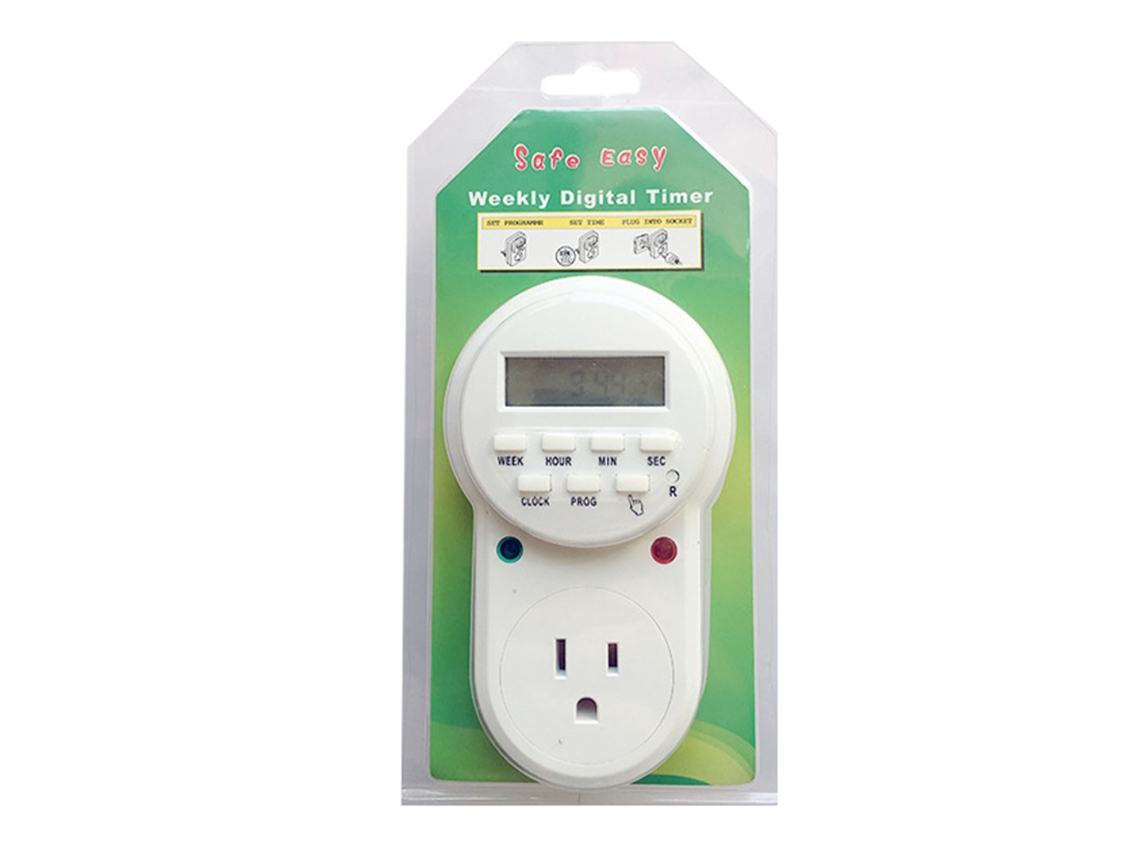 Laxiscreed Tomada Com Timer Electrónico Com Ciclo De 7 Dias E Desligamento Automático