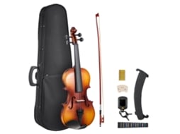 Kit completo para violino Vevor 355 mm com estojo rígido, marrom