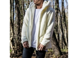2026 abrigo de Invierno para Hombre Teddy Bear Fleece Suave Oversize Caliente Con Capucha Manga Larga XXL Cor Branca