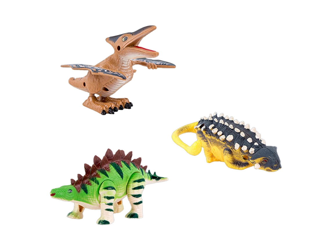 Modelo de Brinquedo de Dinossauro de Simulação de Mola para Cima Brinquedo Infantil 3 Peças JEDBESETZT