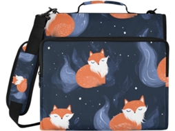 Carteira Nordic Ghostly Fox Azul de 1,5 polegadas com Zíper de 3 Laços e Alça, Carteira com Zíper para Diversas Bolsas