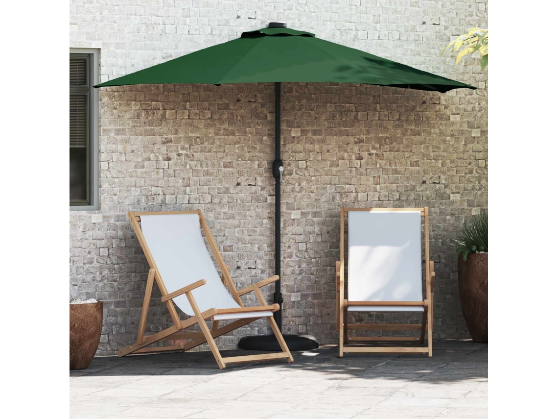 Vidaxl Guarda-sol De Jardim 294 X 150 X 224 Cm Poliéster E Aço Verde