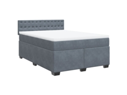 Cama com Molas e Colchão Veludo Cinzento Escuro MAISON EXCLUSIVE (140x190 cm)