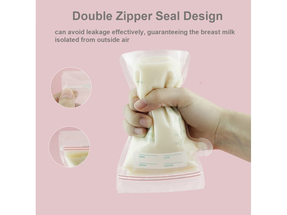 Primerox sacos de Armazenamento de Leite Materno 200ml Pré esterilizados Sem Bpa Cierre Duplo 30pcs