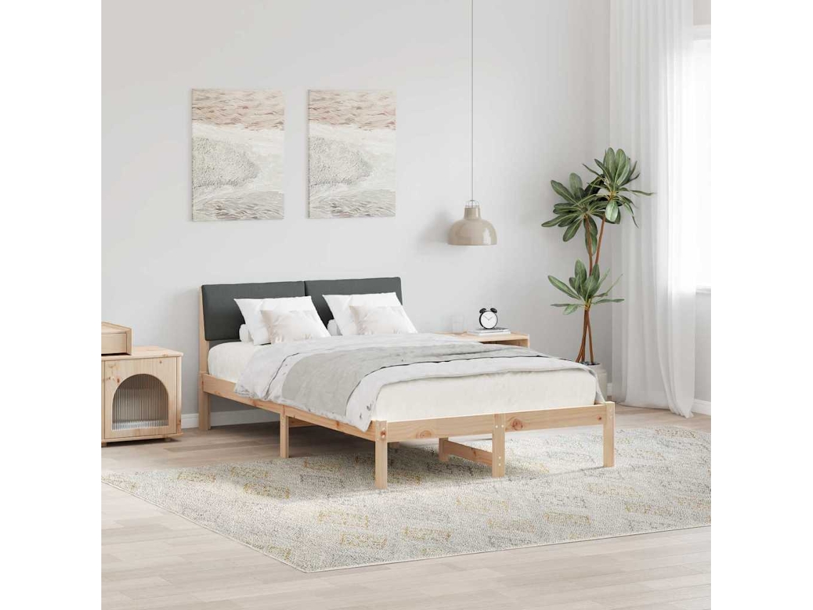 Vidaxl Estrutura Da Cama Castanho E Cinzento-escuro 120 X 190 Cm