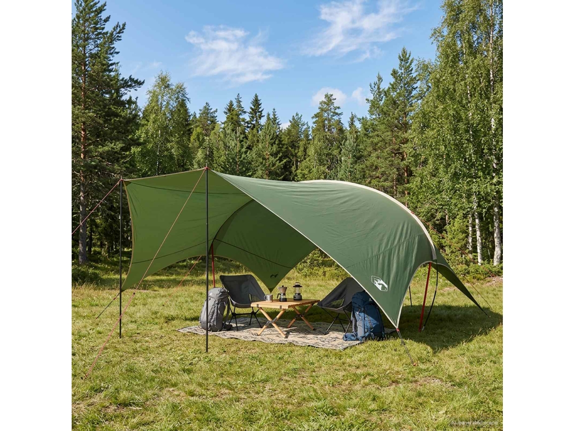 Vidaxl Tarp De Camping Resistente À Água Verde 690 X 580 X 255 Cm