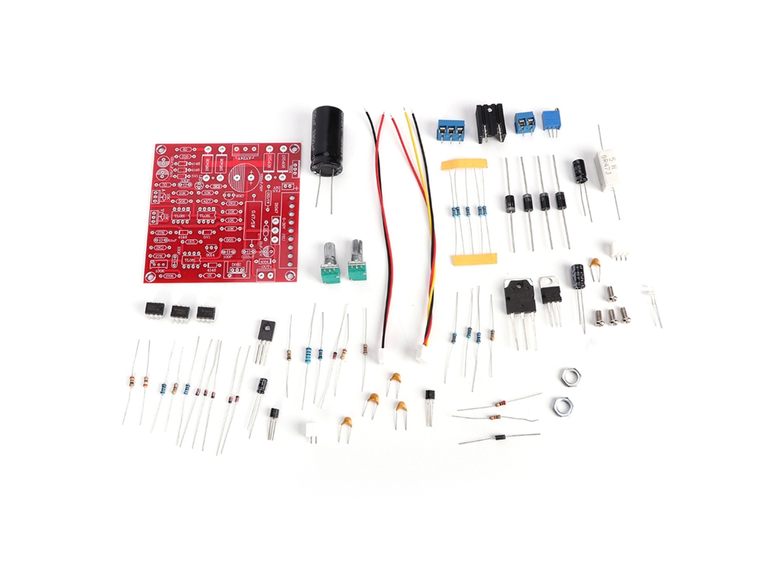 Kit DIY de fonte de alimentação CC regulada ajustável 0-30V 2mA 3A com proteção contra sobrecarga