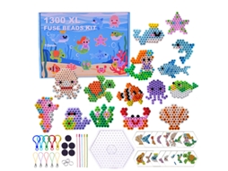 Contas de Fusão Kit CZHHMART com 1300+ Contas Coloridas de 10 Mm, para Artesanato Diy para Crianças (tema do Oceano)