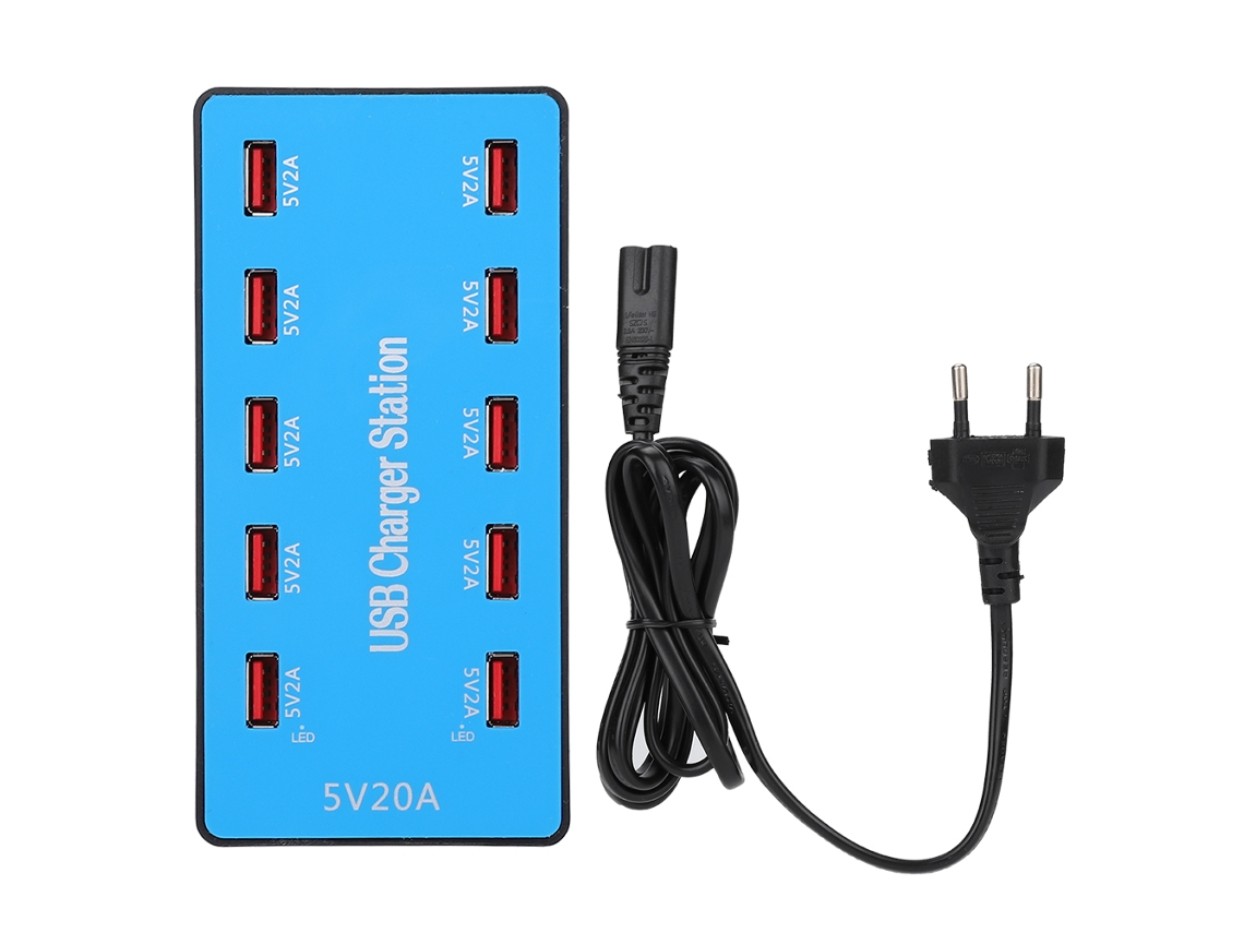 Hub Usb Com 10 Portas Adaptador De Estação De Carregamento Usb Multi-porta Com Carregamento Rápido 20a/5v