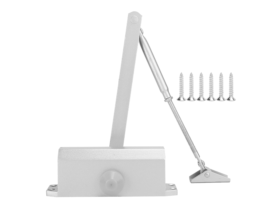 Datador de porta Primerox com amortecimento hidráulico de aço inoxidável de 180°