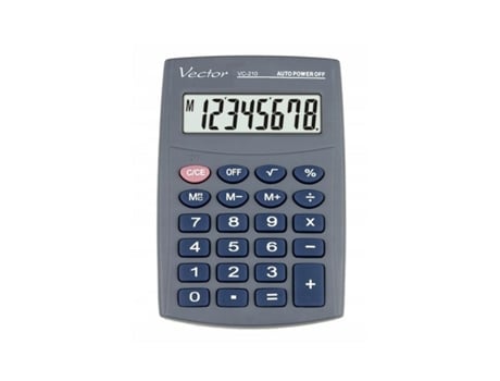 Calculadora de plástico cinza Vector Kav Vc 210iii