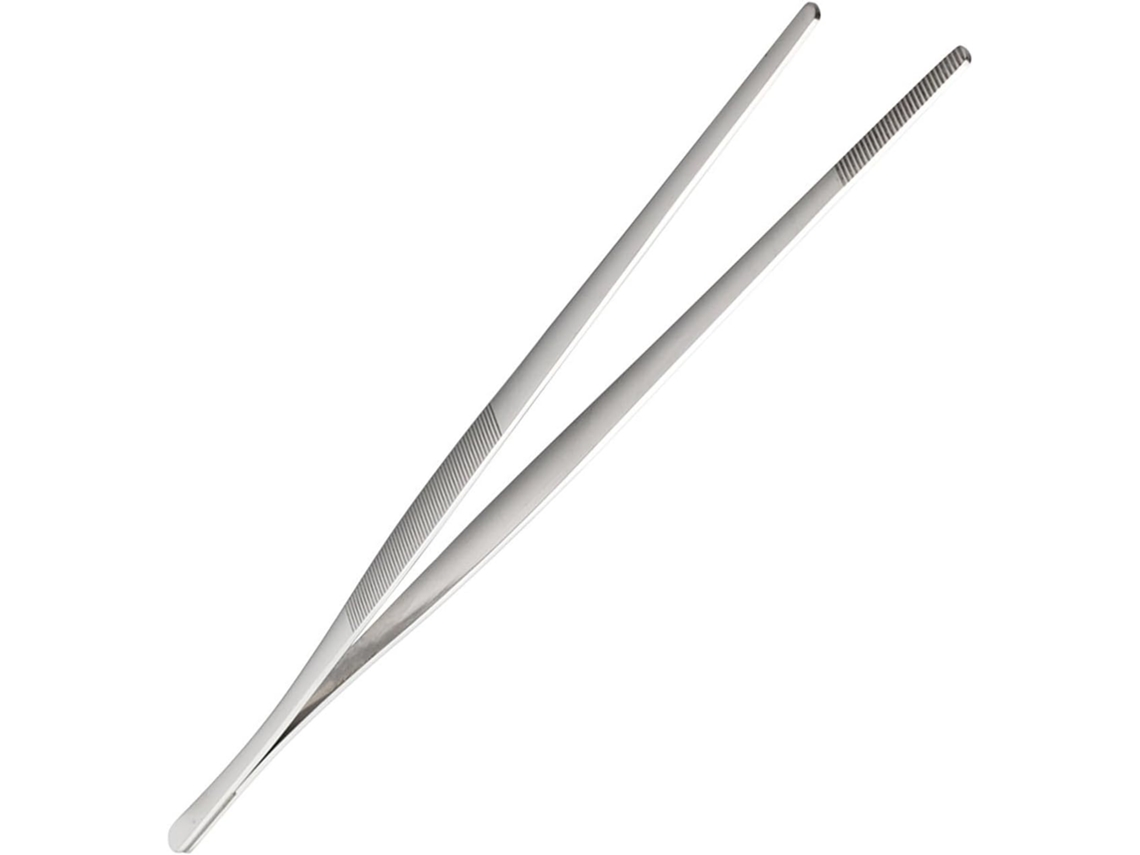 Pinça Para Grelhar Em Aço Inoxidável, Antiderrapante, Portátil, Com 30, 5cm De Comprimento E Cabo Multiuso Resistente Ao
