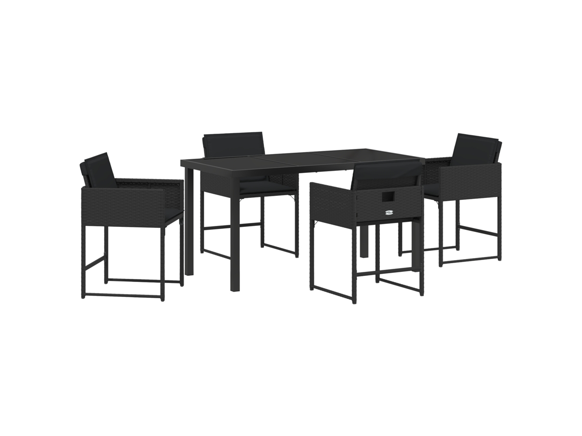 Conjunto 5 Conjunto De Jantar Moderno Vidaxl Preto Vime Pe (140 X 70 X 73 Cm)