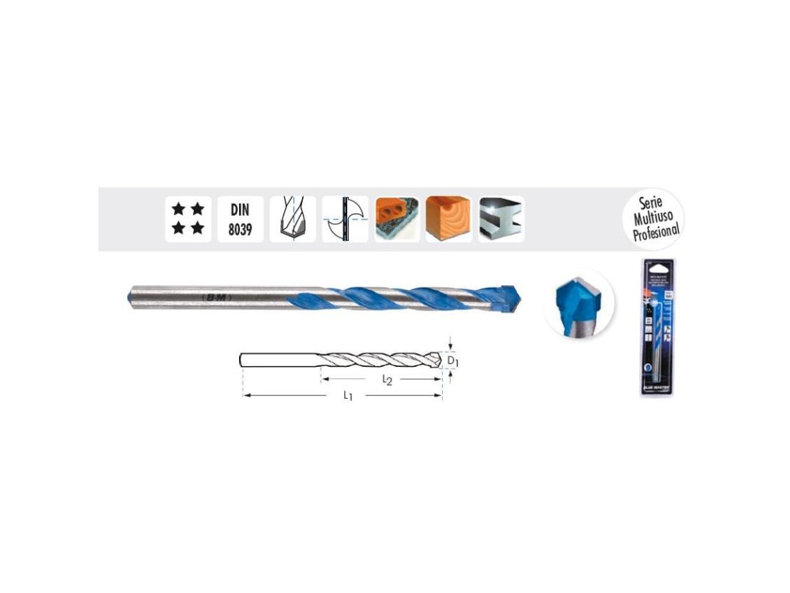 Blue master broca multiuso prof. 5 mm blister bw805b