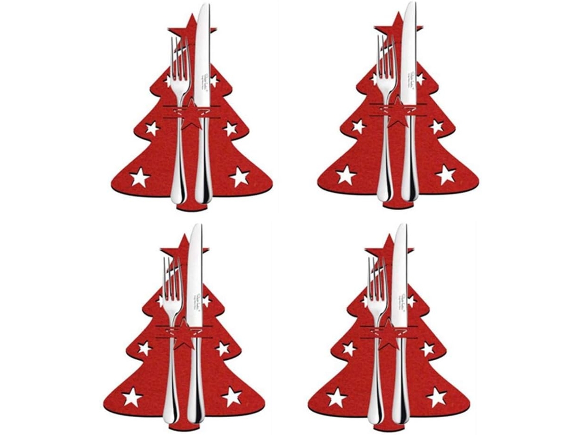KOFIHETY Elegante Organizador De Talheres De Natal, Porta Talheres Com Design Festivo, Perfeito Para Mesas De Festa E Decorações De Jantar De Natal, Realce A M
