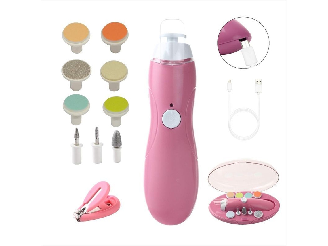 Aparador de Unhas para Bebê com Carregador Usb, Kit de Manicure Elétrico para Recém nascidos e Bebês