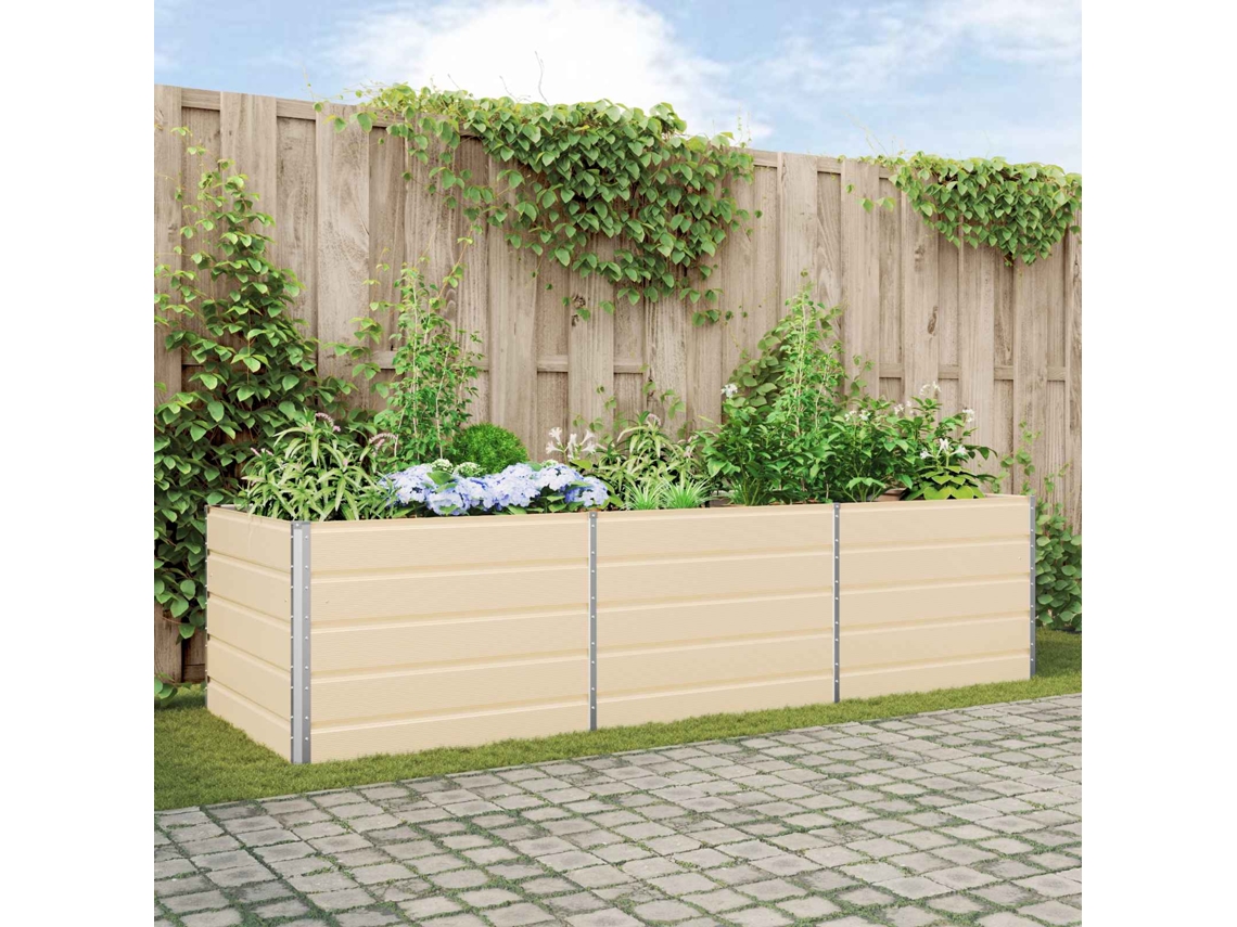 Vidaxl Floreira Ivory 290 X 100 X 75 Cm Aço Galvanizado