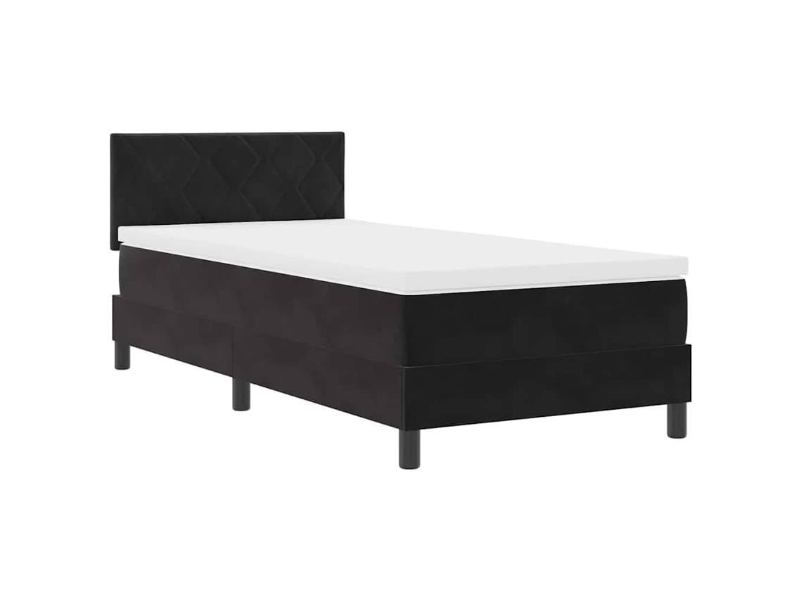 Cama Box Spring Led com Colchão Preto 90x190 cm Veludo MAISON EXCLUSIVE