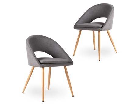 Conjunto de Cadeiras de Jantar Laguna Dark Grey X2 Design Nórdico Grey MC HAUS