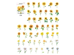 100 Adesivos Pet Flores Série Plantas Scrapbooking Diy Decoração | S/MARCA