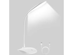 Lâmpada de escritório LED com 20 LEDs, 3 níveis de brilho, braço flexível 360°, USB S/MARCA