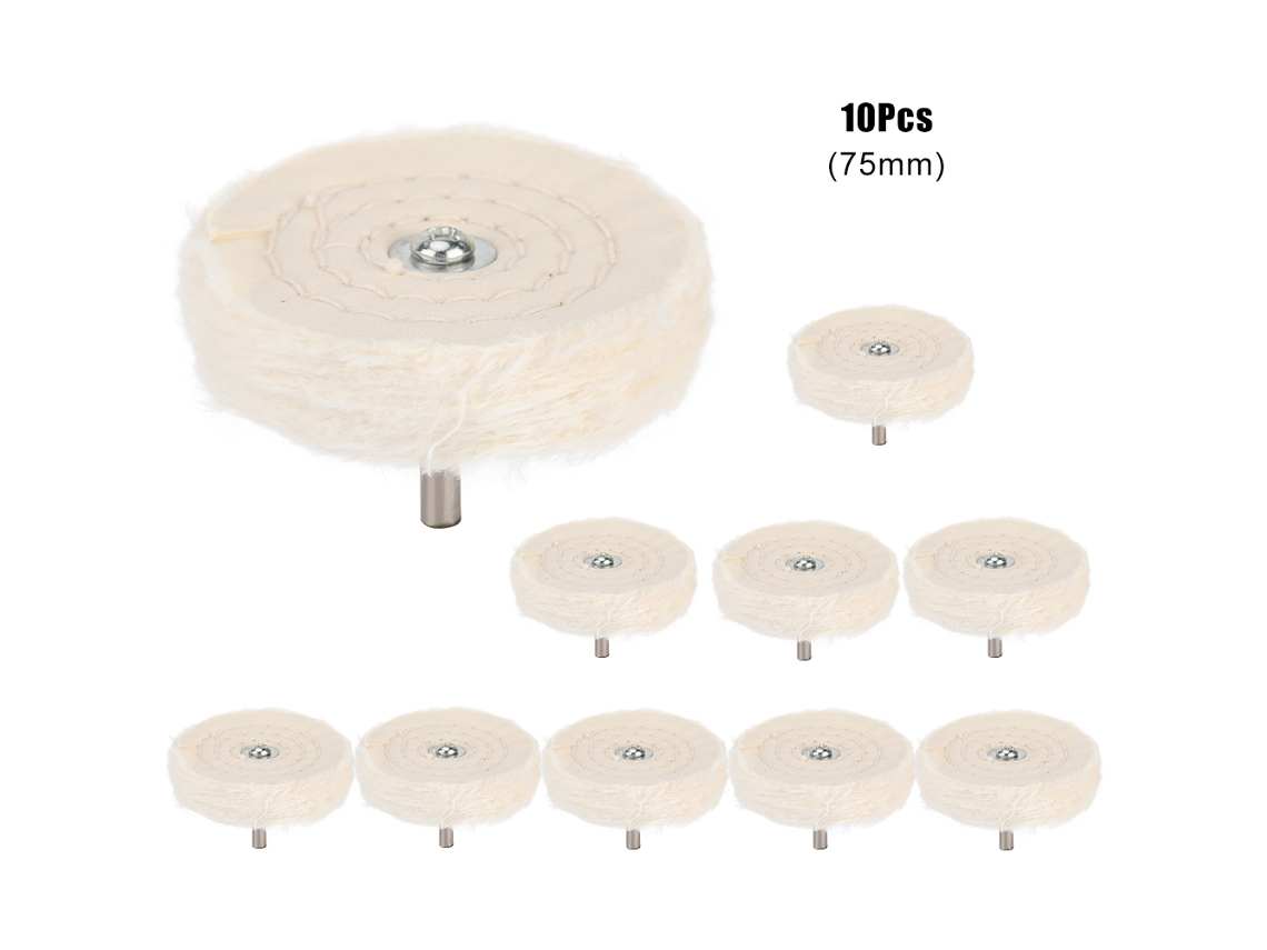 Ferramenta De Roda De Polimento E Lixamento De Tela De Algodão Tipo T, 10 Peças, Para Joalheria (75mm)