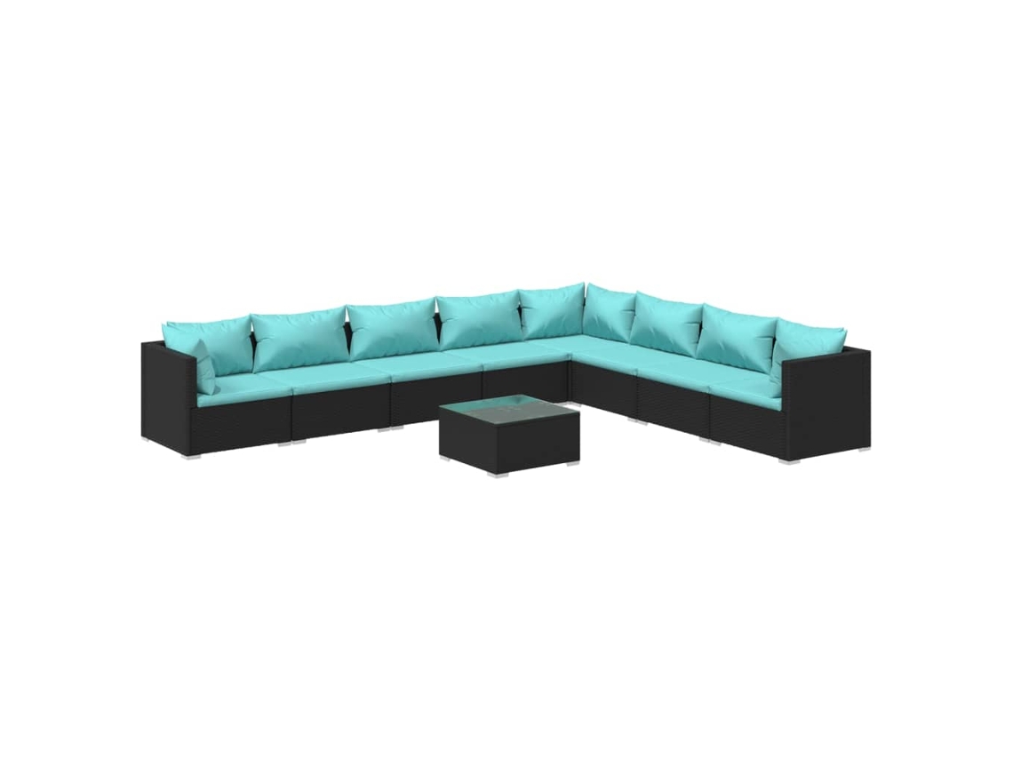 Garden Lounge Set, Garden Lounge Sets Vidaxl Preto Rattan / Vime (n/a)