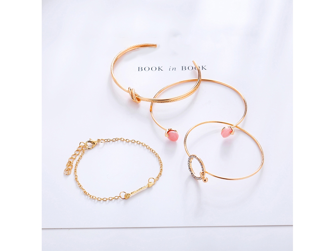 Pulseira Conjunto Nó Moda Feminina Presente De Qualidade