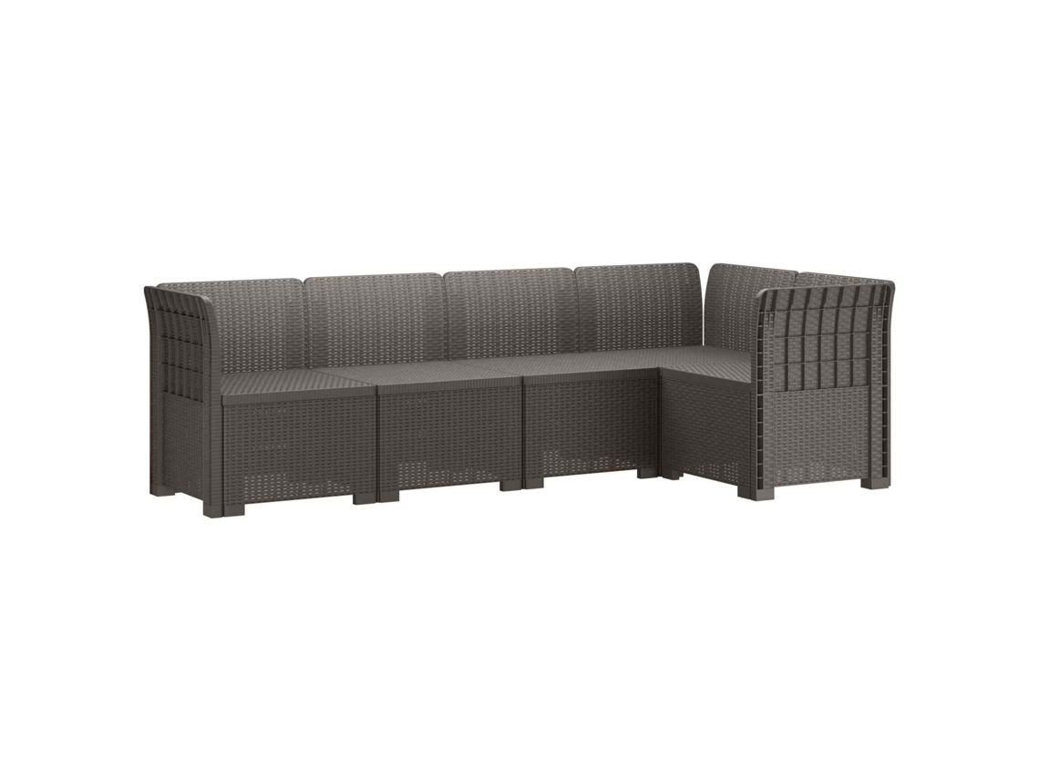 Maison Exclusive - Sofá De Jardim Para 5 Pessoas Com Visual De Rattan Pp