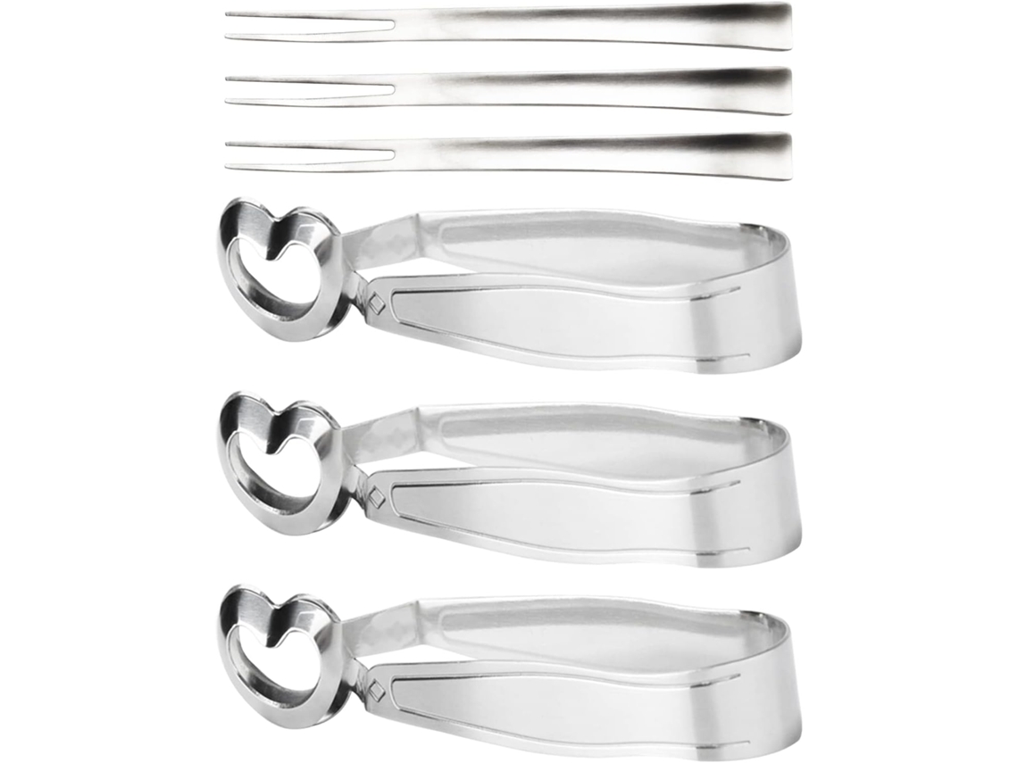 Pinças de aço inoxidável para caracóis com garfos para caracóis, Zqkla Slowmoose