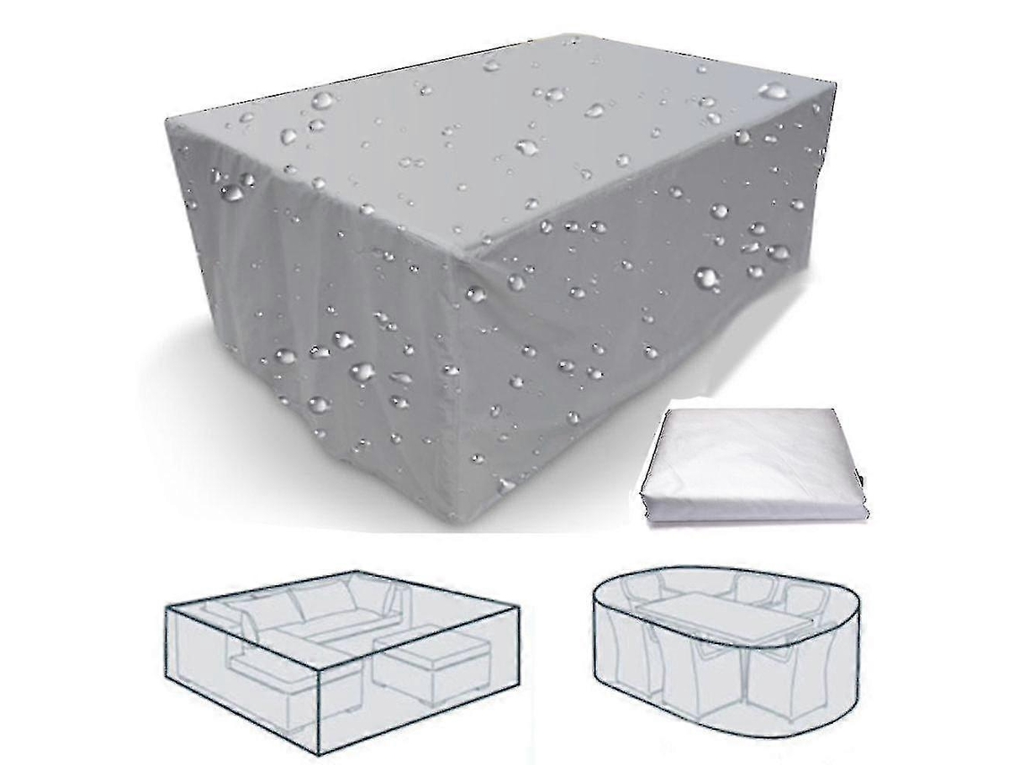 Protector De Muebles De Exterior Impermeable Para Pátio, 75 Tamaños, Rectangular, Pvc, Plata Y Negro 231x231x30cm