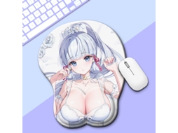 Mouse pad de pulso de anime (255 x 215 x 30 mm), bidimensional, antiderrapante e resistente à sujeira, macio e confortável, D Lyx (1 peça/DMH 4)
