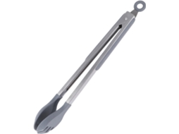 Pinça Multifuncional Shineofi Para Alimentos, 30cm, Em Silicone E Aço Inoxidável 304, Cinza, Resistente Ao Calor, Ideal
