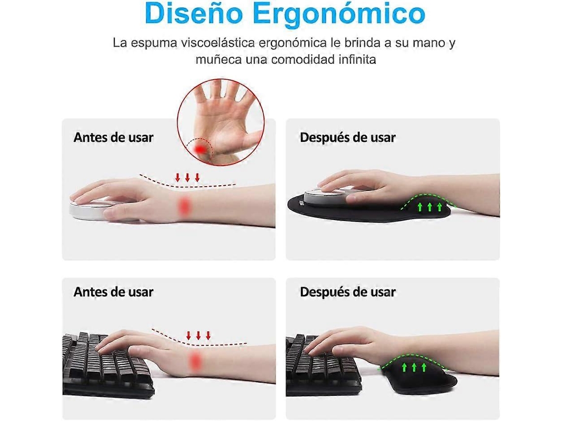 Conjunto De 3 Mousepads E Mousepads Com Apoio Para Os Pulsos, Design Ergonômico Olysi Shop