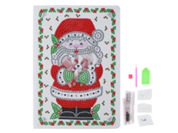 Kit De Livro De Anotações De Pintura De Diamantes Com Padrão De Papai Noel Diy Laxiscreed