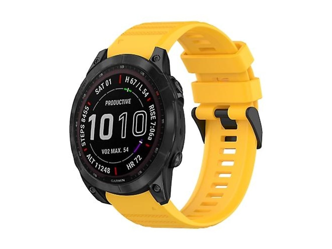 Lurelia Pulseira De Relógio Silicone Amarelo 22 Mm, Compatível Com Garmin Fenix 7 Solar