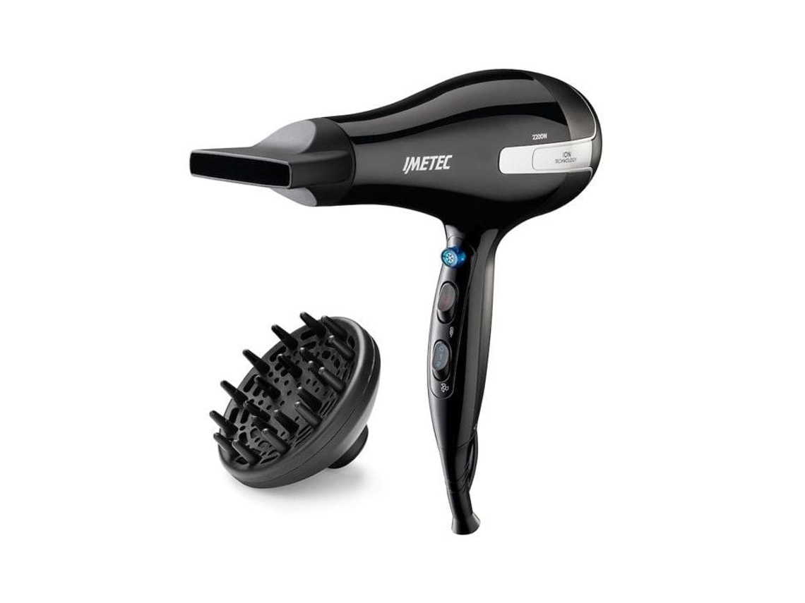 Secador de Cabelo IMETEC K7 2000 2200w Iões 2 Velocidades 3 Temperaturas Difusor Profissional Preto