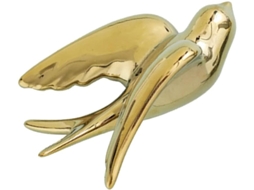 Ornamento Decorativo Original Parede Pássaro Cerâmica Dourado Estilo Nórdico Escultura Elegante Hotel Bar GOKOCO