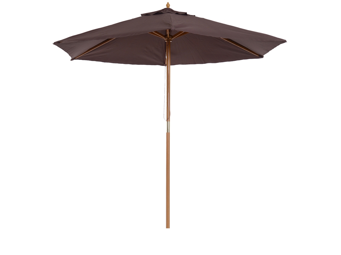 Guarda sol de Terraço Ø250x230 Cm com Sistema de Corda de 6 Varas para Varanda Externa Café no Pátio Ge