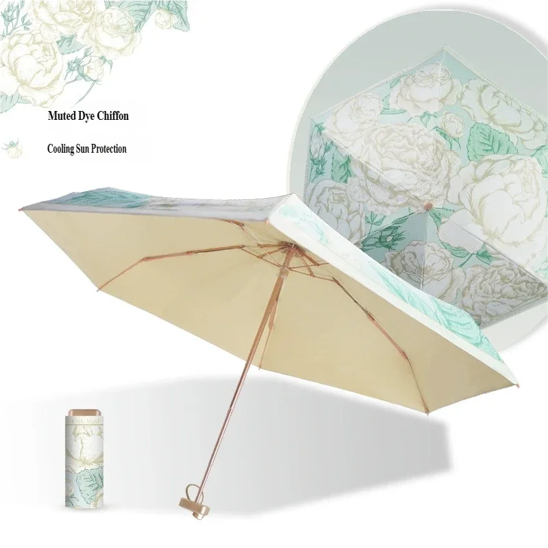(estilo 5 6k) Guarda-sol Estampado Com Revestimento Colorido, Guarda-chuva De Papelão, Proteção Uv