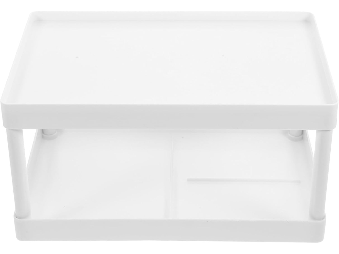 Prateleira De Armazenamento Para Banheiro Com Duas Camadas, Feita De Plástico Impermeável E Com Design Removível, Para