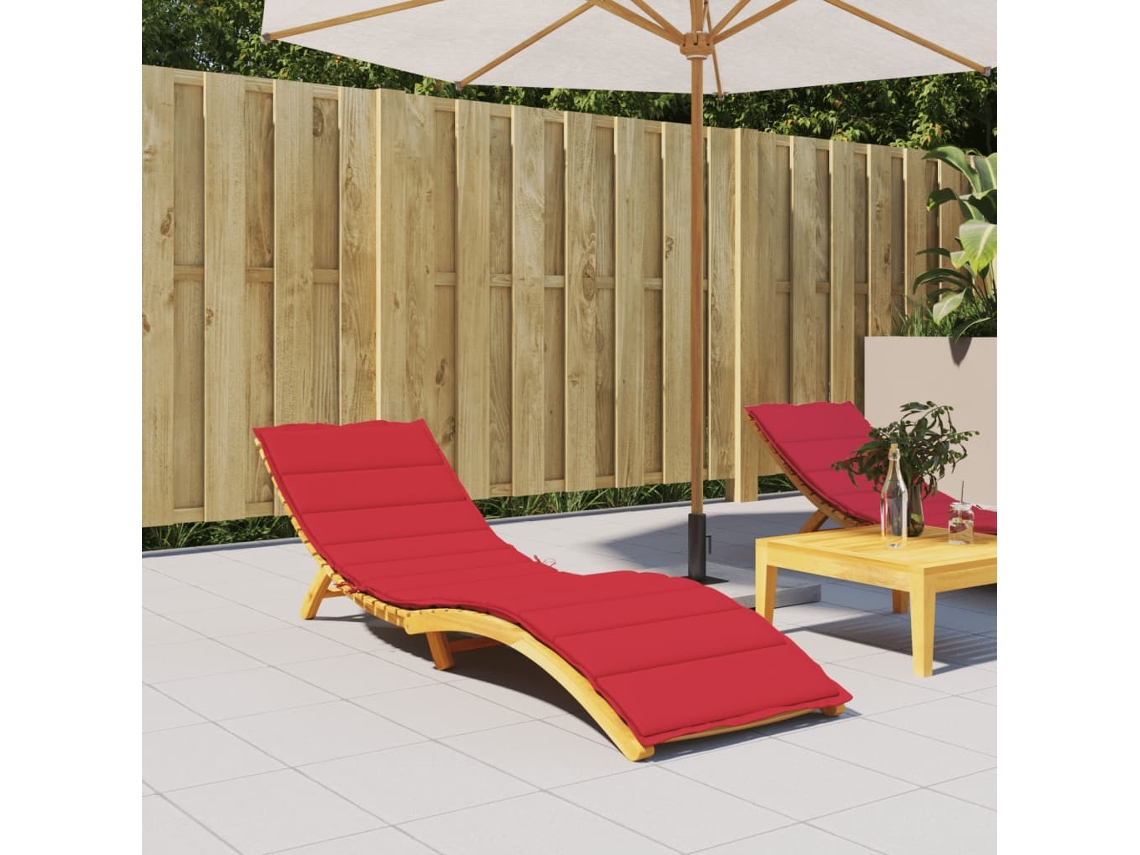Vidaxl Almofadão P/ Espreguiçadeira 200x50x3 Cm Tecido Oxford Vermelho