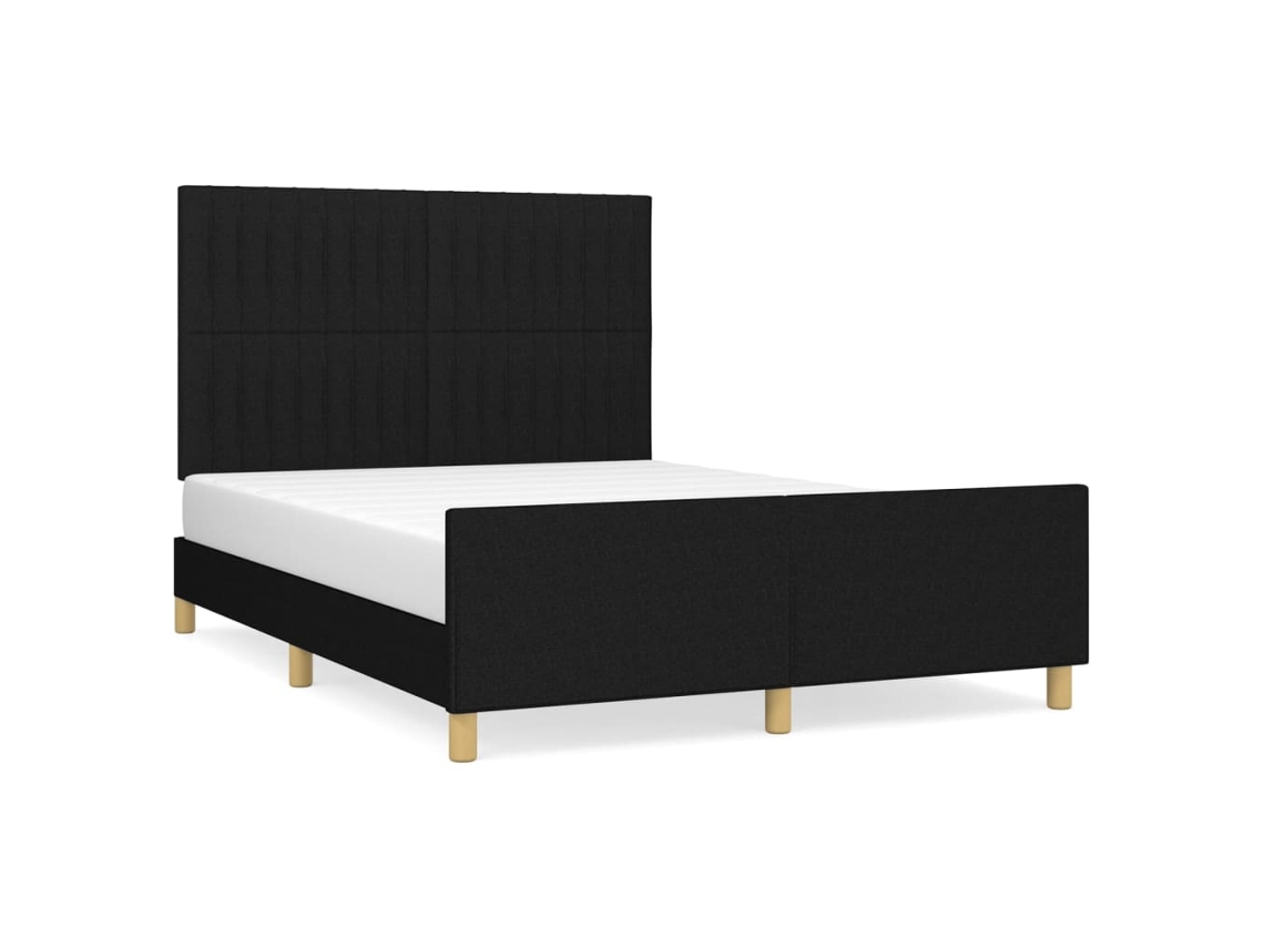 Bed Frame With Headboard, Bed Frames With Headboards Vidaxl Preto Tecido (140 X 190 Cm)