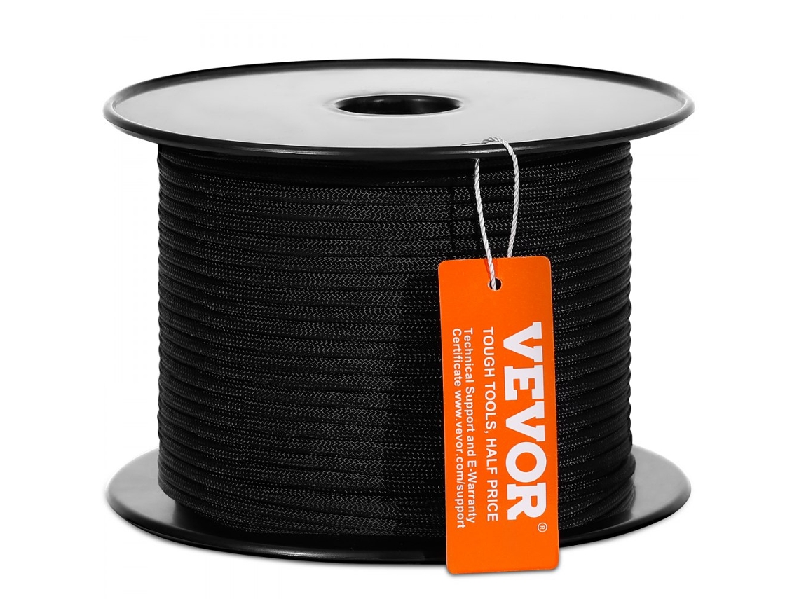 Corda de Escalada em Árvore VEVOR Arborist Corda de Nylon Trançada 3/16 Polegadas X 250' 32 Fios