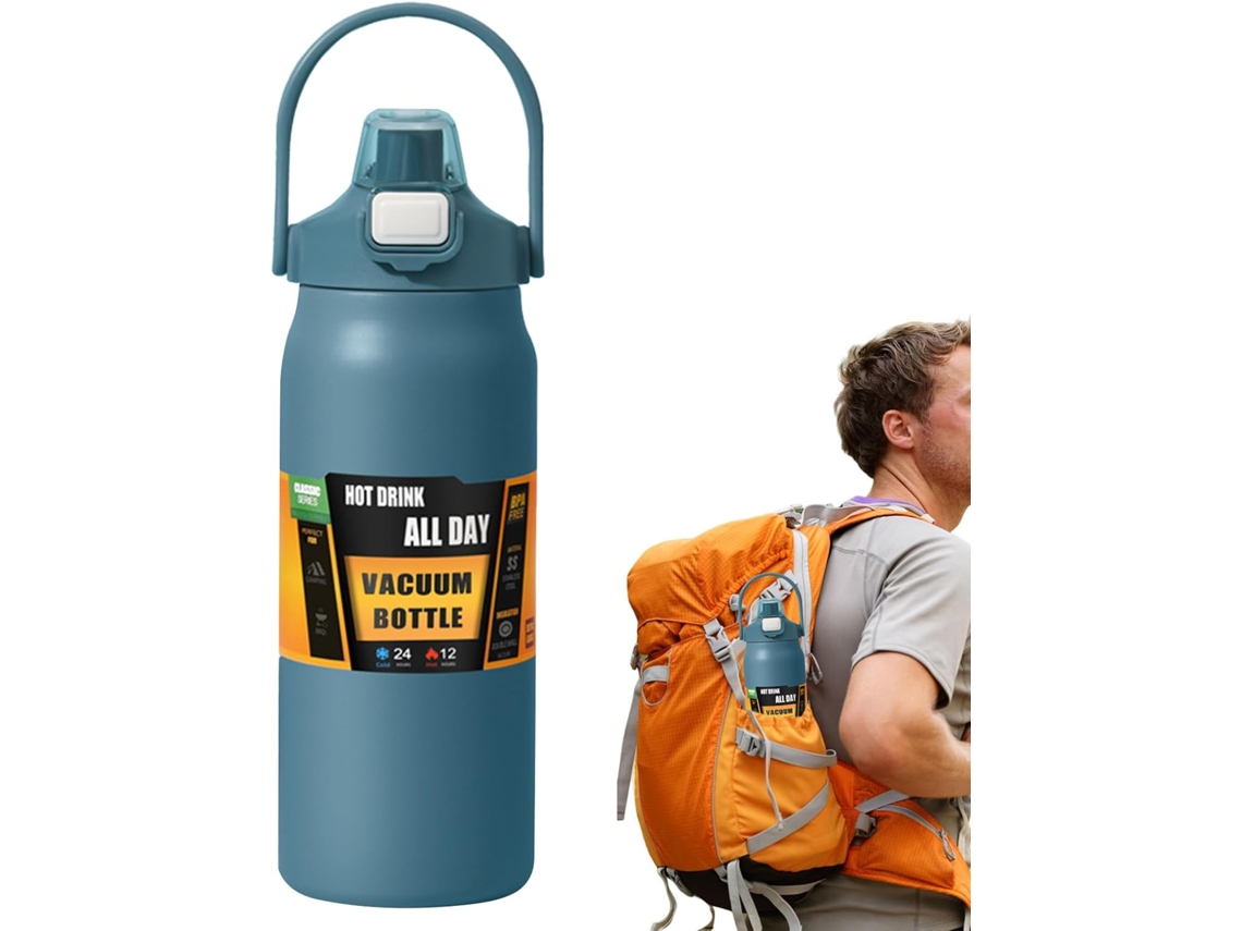 Slowmoose Garrafa Térmica Aço Inox 1500ml, Canudo, À Prova Vazamentos.