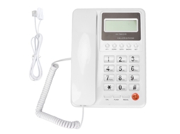 Aetheria telefone Fixo com Fio Kxt8001cid Lcd 16 Dígitos Id Chamada Casa Escritório Hotel Branco